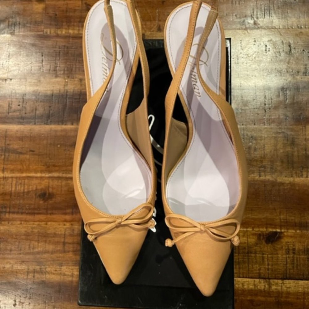 Delman Camel Kitten Heels